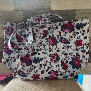 Vera Bradley Grand Tote Vineyard Floral Quilted Cotton Shoulder Bag 39405-17025